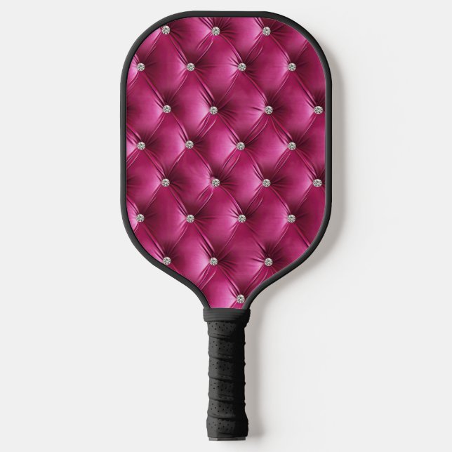 Palas De Pickleball Velvet de imitación rosa Glam de lujo (Anverso)