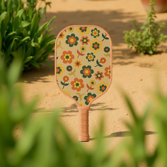 Palas De Pickleball Verano de primavera botánica Boho Floral Brown & B (Subido por el creador)