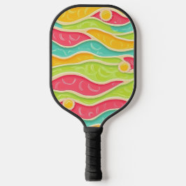 PALAS DE PICKLEBALL VERANO OLAS AZUL VERDE AMARILLO ROSA