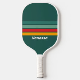 Palas De Pickleball Verde a través de rayas con nombre