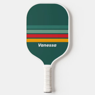 Palas De Pickleball Verde a través de rayas con nombre