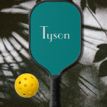 Palas De Pickleball verde azulado sólido - personalizado<br><div class="desc">Paddle de bolas con fondo de color sólido azul-verde ,  verde azulado y gris claro .Diseño sencillo y a la moda de Alma Wad .Personalízalo con tu nombre y monograma ahora ..</div>