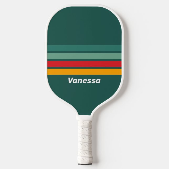 Palas De Pickleball Verde entre bandas con nombre (Anverso)