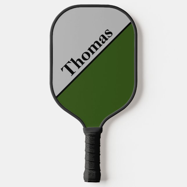 Palas De Pickleball Verde gris y forestal personalizado (Reverso )