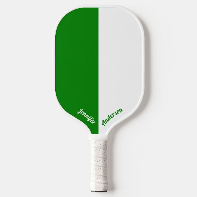 Palas De Pickleball Verde y blanco personalizado (Anverso)
