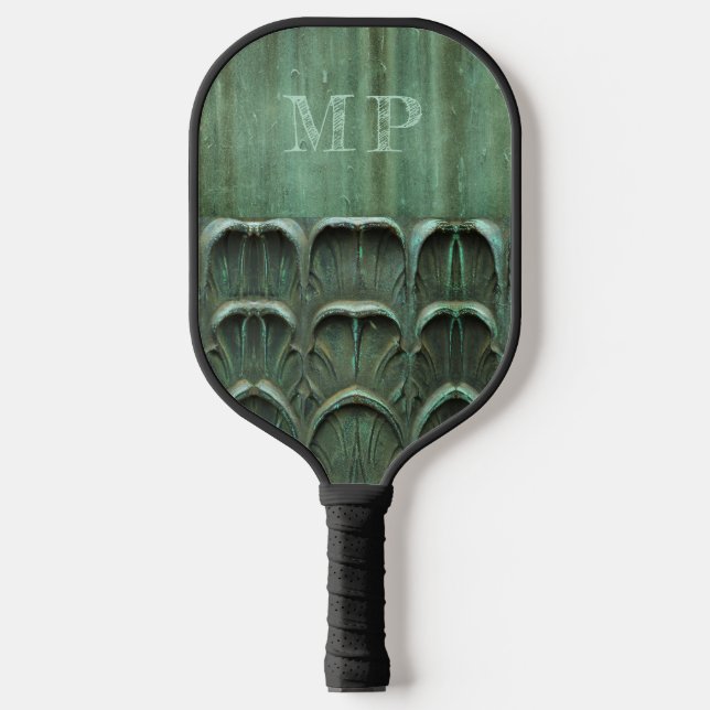 Palas De Pickleball Verdigris Weathered Bronze Look Monograma (Anverso)