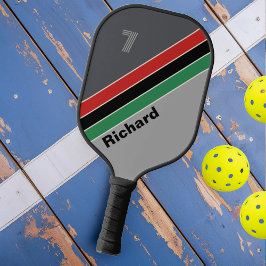 Palas De Pickleball VHS Antiguo a Rayas con Número y Nombre