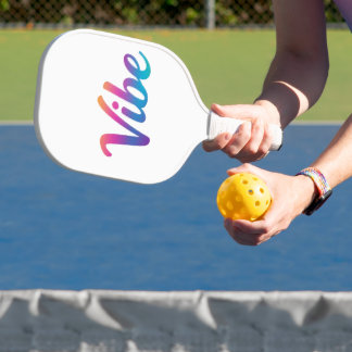 Palas De Pickleball Vibe Rainbow Script Pickleball Paddle –
