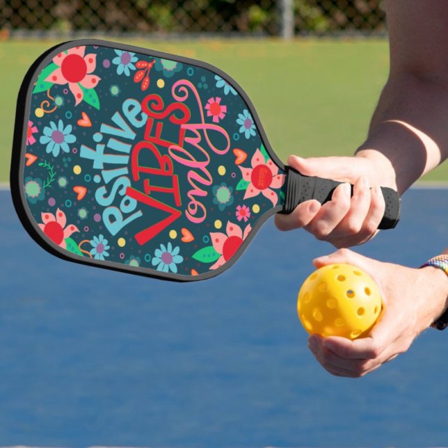Palas De Pickleball Vibes positivas Inespirivitalidad Diversión Floral (Subido por el creador)