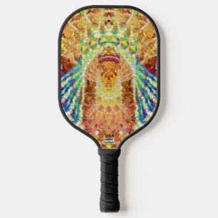 Palas De Pickleball Vibrante Abstracto Psicodélico Multicolor