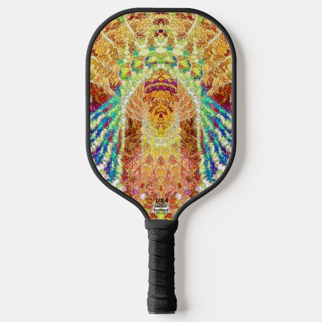 Palas De Pickleball Vibrante Abstracto Psicodélico Multicolor (Anverso)