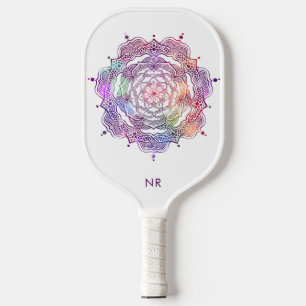 Palas De Pickleball Vibrante Mandala Personalizado de Geometría Sagrad