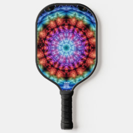 Palas De Pickleball Vibrante Tie Dye Kaleidoscope Arcoiris Mandala
