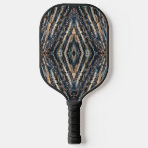 Palas De Pickleball Vigas de madera azules y marrones Perspectiva foto