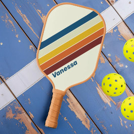 Palas De Pickleball Vintage cinco rayas con nombre
