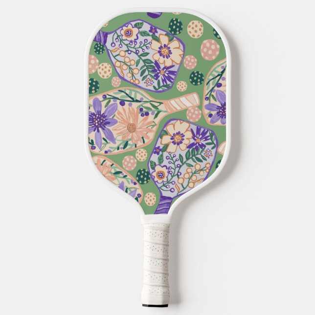 Palas De Pickleball Vintage Floral Pickleball Design (Reverso )