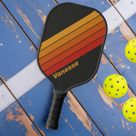 Palas De Pickleball Vintage Midnight Sunset striset con nombre