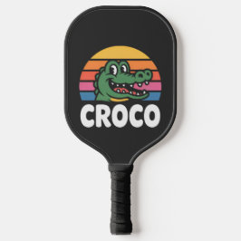 Palas De Pickleball Vintage Retro Croco Alligator Sunset Graphic