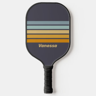 Palas De Pickleball Vintage Retrogrado Arcoíris a Través de Rayado   N