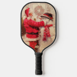 Palas De Pickleball Vintage Santa Snowman Navidades vacaciones de invi