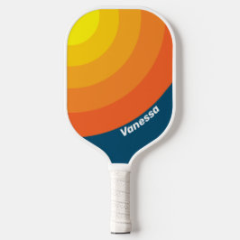 Palas De Pickleball Vintage Sea Sun Circle Stripe with Name