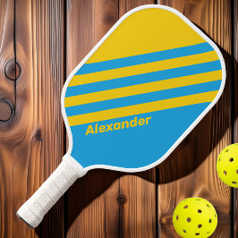 Palas De Pickleball Vintage Sport Aqua Reef Stripes con nombre