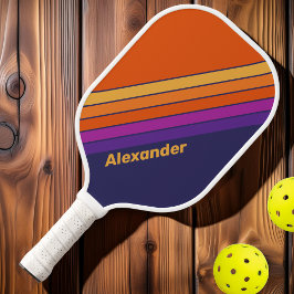 Palas De Pickleball Vintage Sport Grape Rainbow Strin con nombre