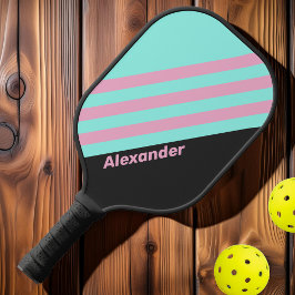 Palas De Pickleball Vintage Sport Night Prisma Strips con nombre