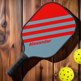 Palas De Pickleball Vintage Sport Red Sea Stripes con nombre