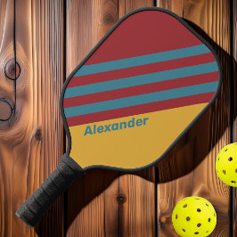 Palas De Pickleball Vintage Sport Semillas de Mostaza a Rayas con Nomb