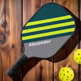 Palas De Pickleball Vintage Sport Storm Cloud Grove Stripes con nombre
