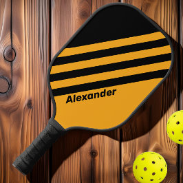 Palas De Pickleball Vintage Sport Sunflower Buzz Stripes con nombre