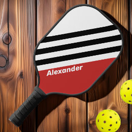 Palas De Pickleball Vintage Sport Urban Zebra Stripes con nombre