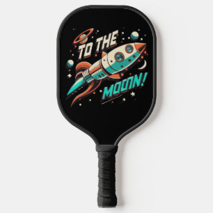 Palas De Pickleball Vintage To The Moon Rocket ship