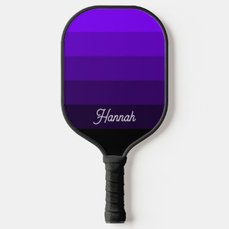 Palas De Pickleball Violeta negro ombre personalizado en franja