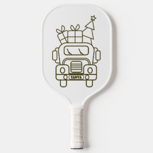 Palas De Pickleball Vista frontal del camión de Navidades de esquema