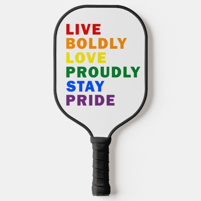 Palas De Pickleball Vivir Con Amor Audaz Estar Orgulloso (Anverso)