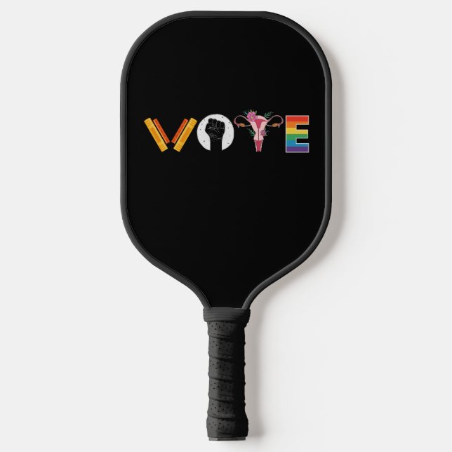 Palas De Pickleball VOTOS Libros Uterus Apoyo LGBT (Anverso)