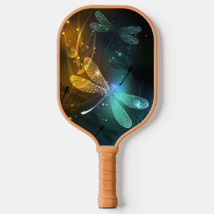Palas De Pickleball Vuelo de libélula luminosa verde