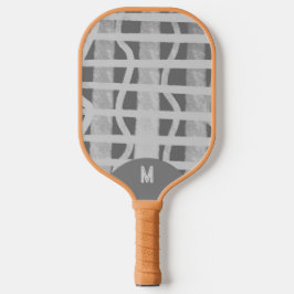 Palas De Pickleball Wacky Boho Gray Monotone Painted Monogramed