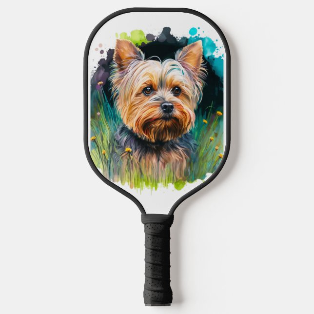 Palas De Pickleball Watercolor Terrier de Yorkshire (Anverso)