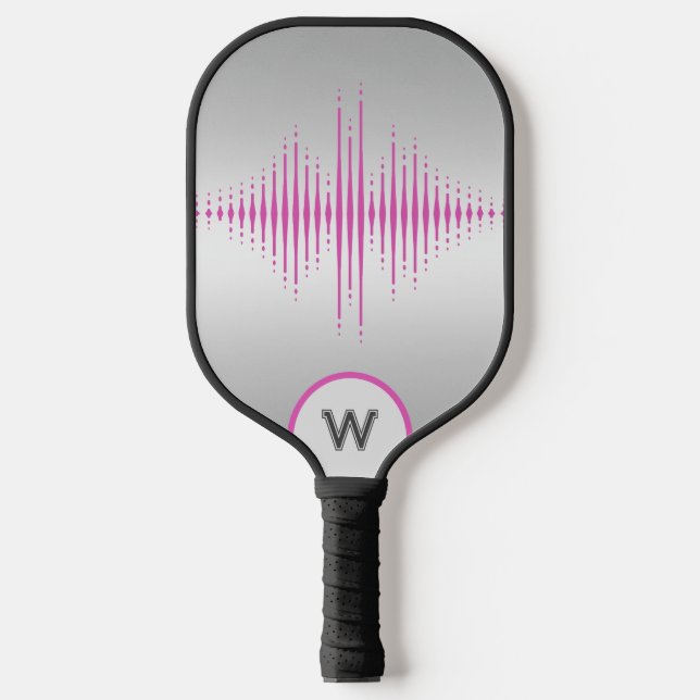 Palas De Pickleball Waves de sonido personalizadas personalizado Silve (Anverso)