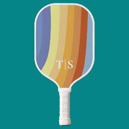 Palas De Pickleball Wavy Retro Stripe Monogram