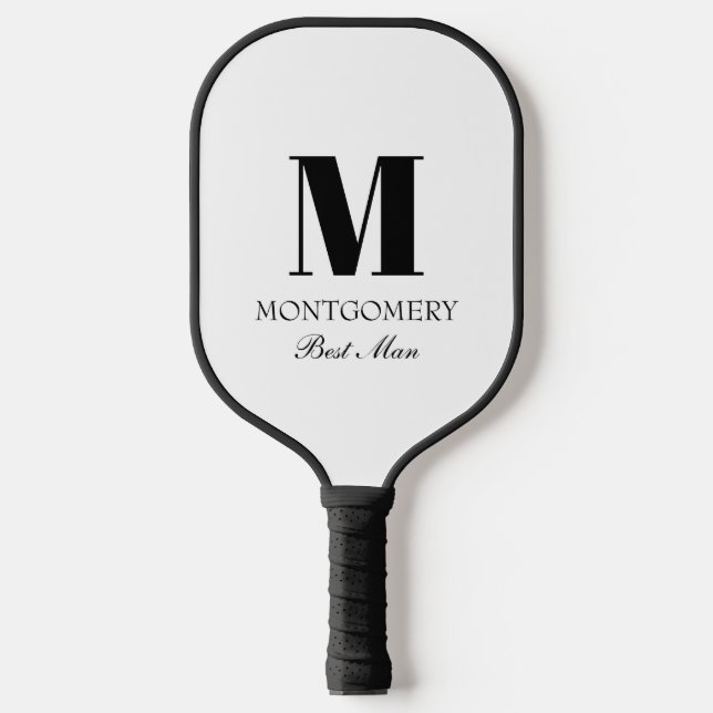Palas De Pickleball Wedding Party Gifts Monogram Best Man  (Anverso)