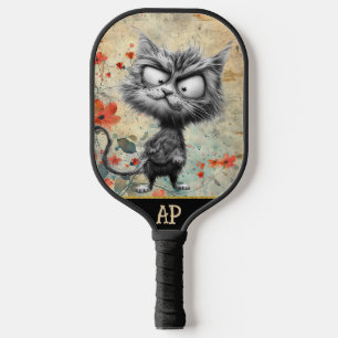 Palas De Pickleball *~* Whimsical Quirky Cat AP68 Floral 17 FOTO