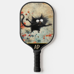 Palas De Pickleball *~* Whimsical Quirky Cat AP68 Floral 8 FOTO