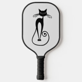 Palas De Pickleball Whimsical Skinny Black Cat