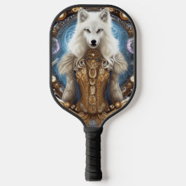Palas De Pickleball Whimsical steampunk con encanto lobo blanco