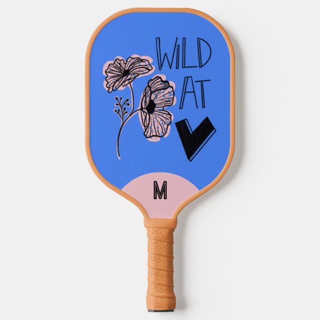 Palas De Pickleball Wild At Heart Whimsical Blue Pickleball Paddle (Anverso)