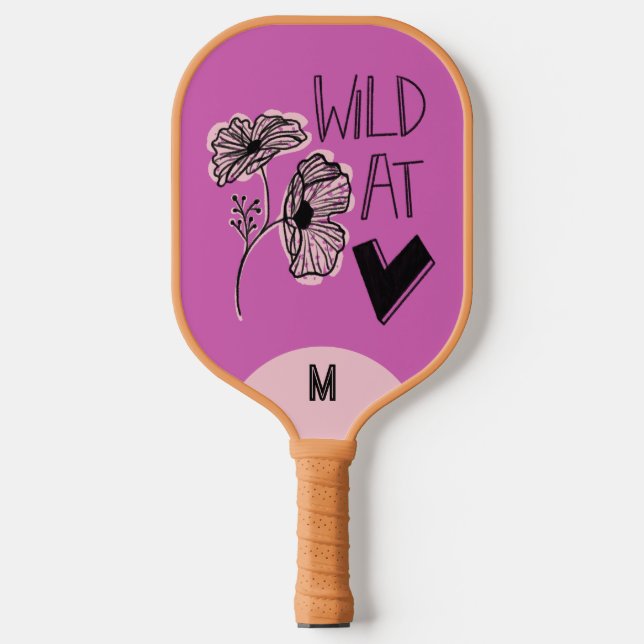 Palas De Pickleball Wild At Heart Whimsical Pink Pickleball Paddle (Anverso)